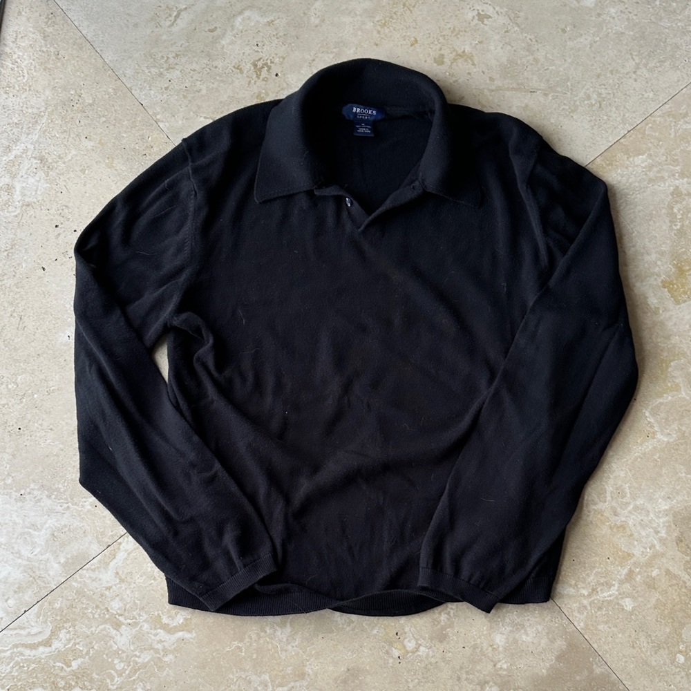 Brooks Brothers Black Long Sleeve Polo Shirt